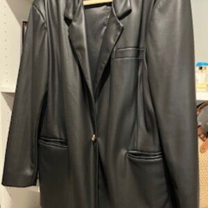 BLANK NYC FAUX LEATHER BLAZER